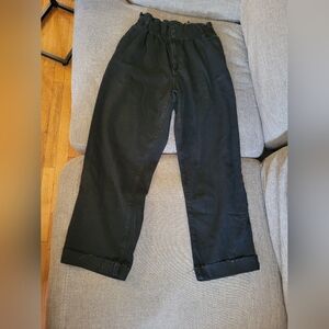 Zara High Waisted Black Jeans with Eyelet Accents